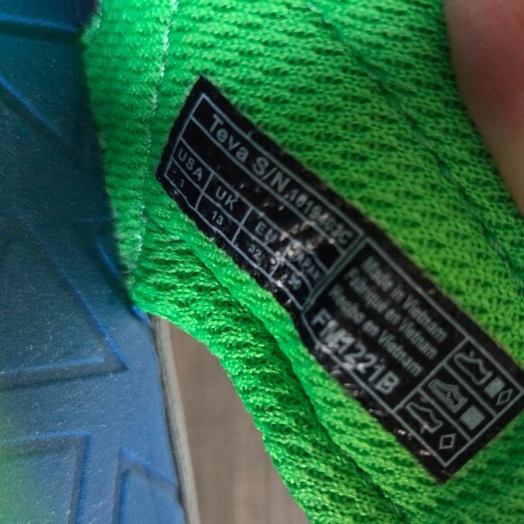 Teva Manatee Water Sandals Blue Size Kid's 1 Bungee Lace Closed Toe Outdoor Hike - Picture 8 of 9